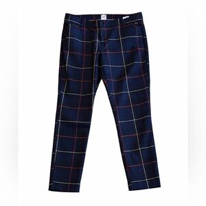 GAP Navy Plaid Ankle Pants Size 10 Slim Ankle Workwear